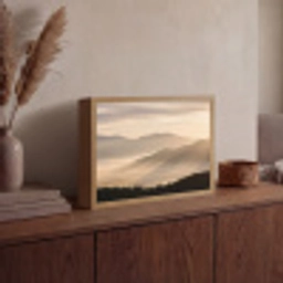 Bergen - Mist - Zonnestralen Light Box met batterij (Wandlamp) middel -sfeer2