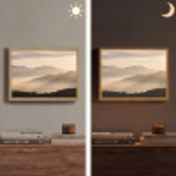 Bergen - Mist - Zonnestralen Light Box met batterij (Wandlamp) middel -sfeer3