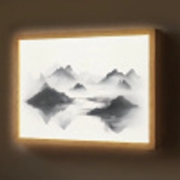 Bergen - Mistig - Water - Wit Light Box met batterij (Wandlamp) middel -z3d_website