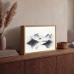 Bergen - Mistig - Water - Wit Light Box met batterij (Wandlamp) middel -sfeer2