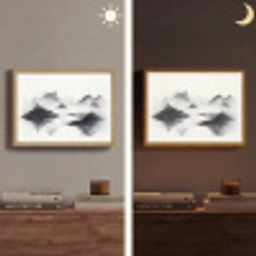 Bergen - Mistig - Water - Wit Light Box met batterij (Wandlamp) middel -sfeer3
