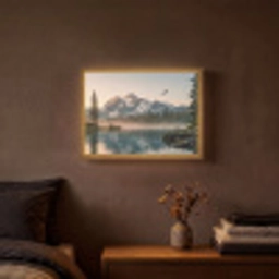 Bergen - Water - Bomen Light Box met batterij (Wandlamp) middel -sfeer4