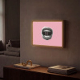 Mond - BLAH BLAH - Roze Light Box met batterij (Wandlamp) middel -sfeer1