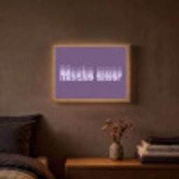 Mucho amor - Paars - Grafisch Light Box met batterij (Wandlamp) middel -sfeer4