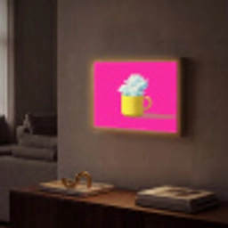 Mok - Wolken - Roze - Minimalitisch Light Box met batterij (Wandlamp) middel -sfeer1
