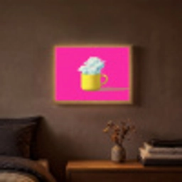 Mok - Wolken - Roze - Minimalitisch Light Box met batterij (Wandlamp) middel -sfeer4