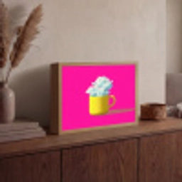 Mok - Wolken - Roze - Minimalitisch Light Box met batterij (Wandlamp) middel -sfeer2