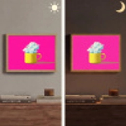 Mok - Wolken - Roze - Minimalitisch Light Box met batterij (Wandlamp) middel -sfeer3