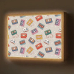 Muziek - Cassette - Patroon Light Box met batterij (Wandlamp) middel 907 -z3d_website
