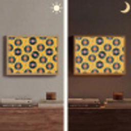 Muziek - Patroon - Geel Light Box met batterij (Wandlamp) middel 907 -sfeer3
