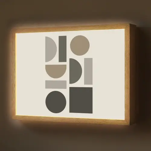 Natuurlijke tinten - Grafisch - Verticale compositie Light Box met batterij (Wandlamp) middel -z3d_website
