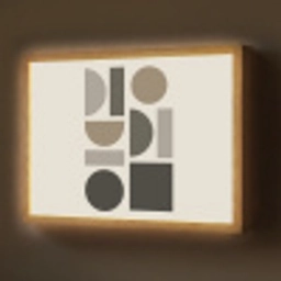 Natuurlijke tinten - Grafisch - Verticale compositie Light Box met batterij (Wandlamp) middel -z3d_website