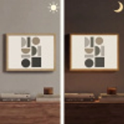 Natuurlijke tinten - Grafisch - Verticale compositie Light Box met batterij (Wandlamp) middel -sfeer3