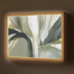 Natuur - Abstract - Groen - Penseelstreken Light Box met batterij (Wandlamp) middel -z3d_website