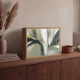 Natuur - Abstract - Groen - Penseelstreken Light Box met batterij (Wandlamp) middel -sfeer2