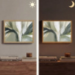 Natuur - Abstract - Groen - Penseelstreken Light Box met batterij (Wandlamp) middel -sfeer3