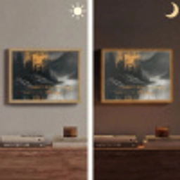 Natuur - Abstract - Landschap - Modern Light Box met batterij (Wandlamp) middel -sfeer3