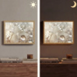 Natuur - Bloemen - Druppels - Regen Light Box met batterij (Wandlamp) middel -sfeer3