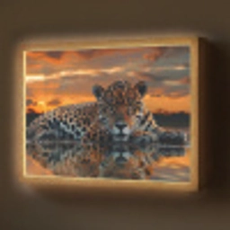 Natuur - Luipaard - Dier - Zonsondergang - Modern Light Box met batterij (Wandlamp) middel -z3d_website