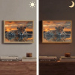Natuur - Luipaard - Dier - Zonsondergang - Modern Light Box met batterij (Wandlamp) middel -sfeer3