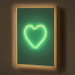 Neon - Groen - Licht Light Box met batterij (Wandlamp) middel -z3d_website