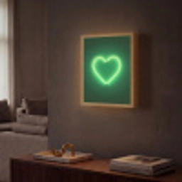 Neon - Groen - Licht Light Box met batterij (Wandlamp) middel -sfeer1