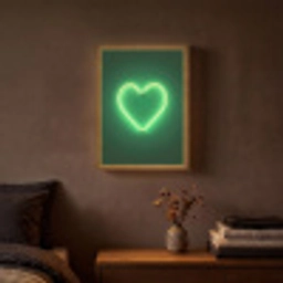 Neon - Groen - Licht Light Box met batterij (Wandlamp) middel -sfeer4