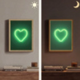 Neon - Groen - Licht Light Box met batterij (Wandlamp) middel -sfeer3