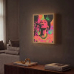 Neon - Vrouw - Microfoon Light Box met batterij (Wandlamp) middel -sfeer1