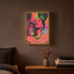 Neon - Vrouw - Microfoon Light Box met batterij (Wandlamp) middel -sfeer4