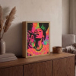 Neon - Vrouw - Microfoon Light Box met batterij (Wandlamp) middel -sfeer2