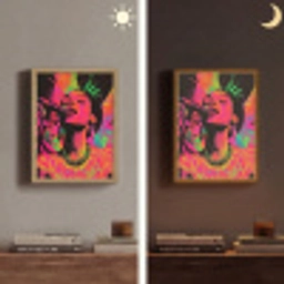 Neon - Vrouw - Microfoon Light Box met batterij (Wandlamp) middel -sfeer3