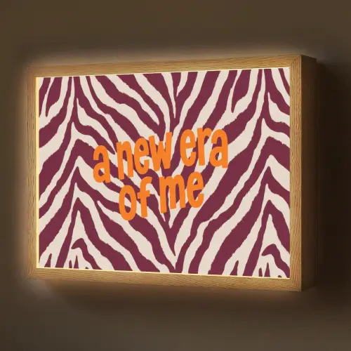 New era - Bordeaux - Zebraprint Light Box met batterij (Wandlamp) middel -z3d_website