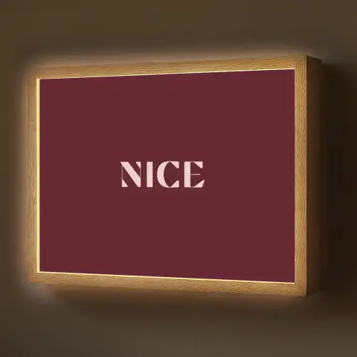 Nice - Bordeaux - Roze Light Box met batterij (Wandlamp) middel -z3d_website