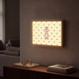 Nice - Stippen - Roze - Geel Light Box met batterij (Wandlamp) middel -sfeer1