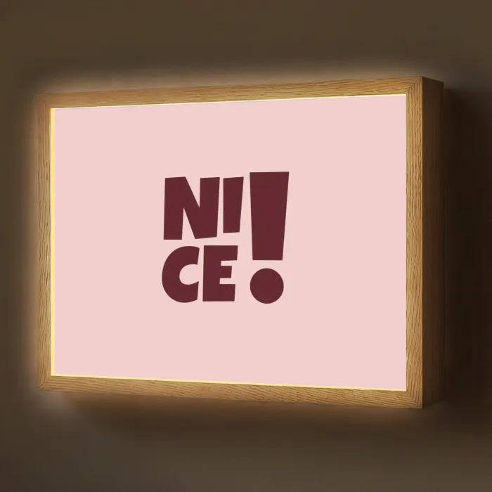 Nice - Uitroepteken - Roze Light Box met batterij (Wandlamp) middel -z3d_website