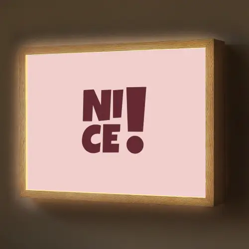 Nice - Uitroepteken - Roze Light Box met batterij (Wandlamp) middel -z3d_website