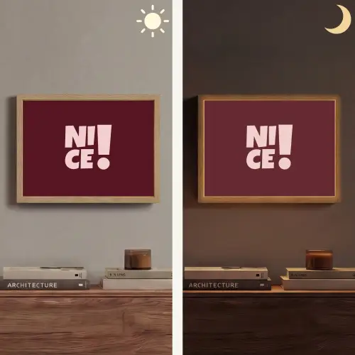 Nice - Uitroepteken - Rood Light Box met batterij (Wandlamp) middel -sfeer3