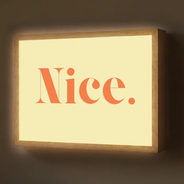 Nice - Oranje - Geel - Minimalistisch Light Box met batterij (Wandlamp) middel -z3d_website