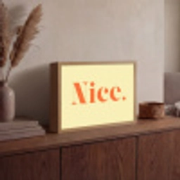 Nice - Oranje - Geel - Minimalistisch Light Box met batterij (Wandlamp) middel -sfeer2