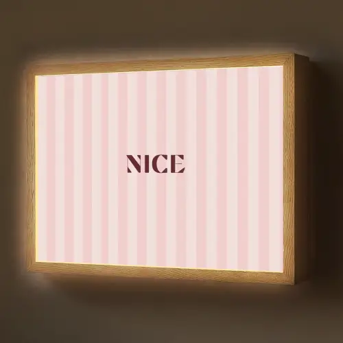Nice - Strepen - Roze Light Box met batterij (Wandlamp) middel -z3d_website