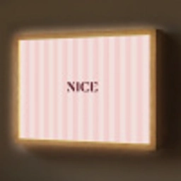 Nice - Strepen - Roze Light Box met batterij (Wandlamp) middel -z3d_website