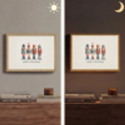 Notenkrakers - Minimalistisch - Kerst - Beige Light Box met batterij (Wandlamp) middel -sfeer3
