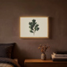 Eikenbladeren - Beige - Groen - Golvende randen Light Box met batterij (Wandlamp) middel -sfeer4