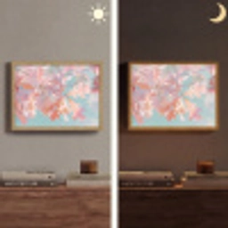 Eikenbladeren - Takken - Roze Light Box met batterij (Wandlamp) middel -sfeer3