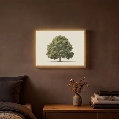 Eikenboom - Groen - Lichte achtergrond Light Box met batterij (Wandlamp) middel -sfeer4