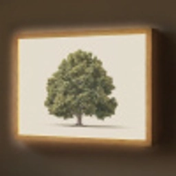 Eikenboom - Groen - Lichte achtergrond Light Box met batterij (Wandlamp) middel -z3d_website