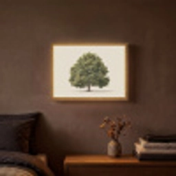 Eikenboom - Groen - Lichte achtergrond Light Box met batterij (Wandlamp) middel -sfeer4