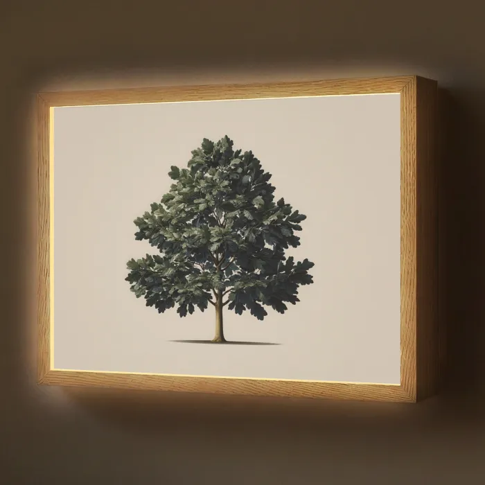 Eikenboom - Schaduw - Egaal Light Box met batterij (Wandlamp) middel -z3d_website