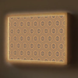 Okergeel - Patroon - Bloem - Donkerblauw Light Box met batterij (Wandlamp) middel 907 -z3d_website